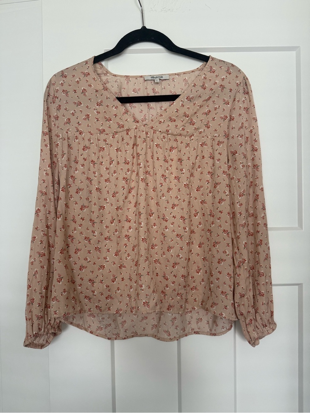 MADEWELL Pink Floral Long Sleeved Blouse - Women’s Medium
